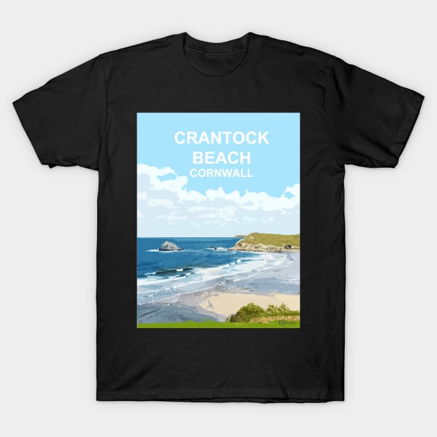 Crantock Beach Cornwall. Cornish gift. Kernow landscape T-Shirt by BarbaraGlebska